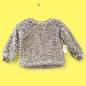 Hudson's Gray Sherpa Pullover Toddler Size 4 Cozy Fleece Sweatshirt
